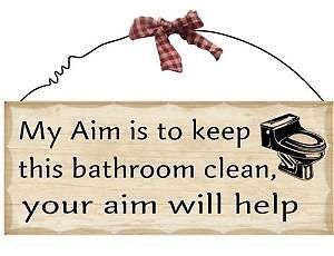 New Bathroom Wooden Plaque Sign   Country Primitive Home Wall Decor