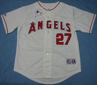 Anaheim Angels #27 Mike Trout,White Sewn 2013 Jerseys,Any Size of M L