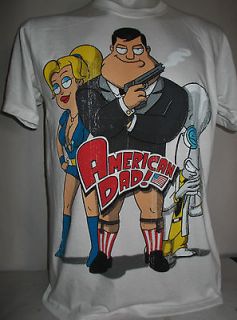 American Dad New Vintage Look Retro White T Shirt Size M