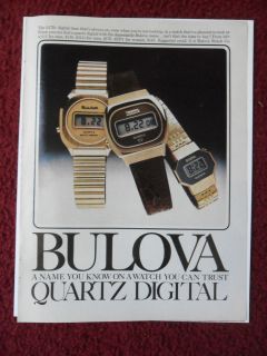 1977 Print Ad Bulova Watch Watches ~ Quartz Digital You Can Trust