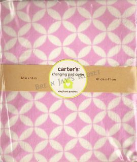 NIP Carters ELEPHANT Patches PLUSH Velour Changing PAD Cover