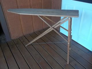 Vintage 21 Wooden Collapsible Tabletop Sleeve Ironing Board