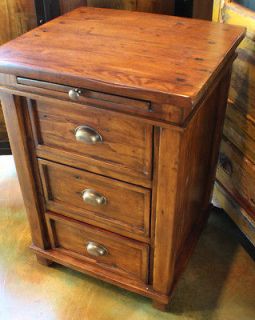 28 H Pine Nightstand side table 3 drawer tray African Dusk solid