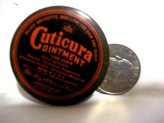 vintage medicine small round 1/4 oz. Cuticura Ointment tin
