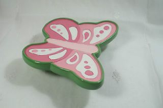 POTTERY BARN KIDS BUTTERFLY SOAP DISH PINK BATHROOM ACCESSORIES