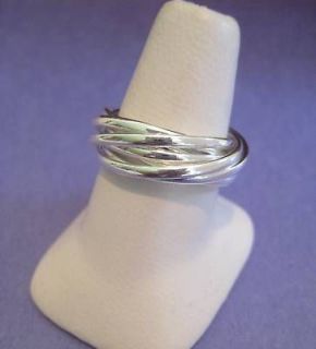 Silver 7 INTERLOCKING 2 1 Band Ring Bangles Taxco Sizes