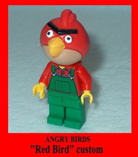 ANGRY BIRDS Lego Red Bird (Green Overalls) custom NEW Topper by Rovio