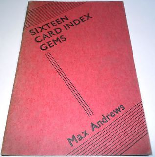 Vintage MAGIC MEMORABILIA   SIXTEEN CARD INDEX GEMS book MAX ANDREWS