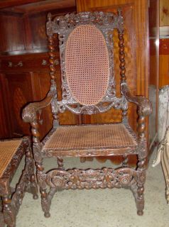jacobean oak dining chairs, antique
