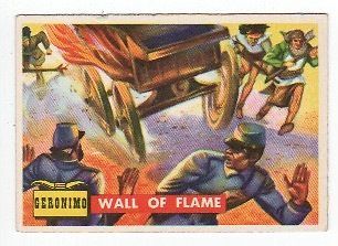 VINTAGE 1956 TOPPS ROUND UP CARD #63 GERONIMO WALL OF FLAME