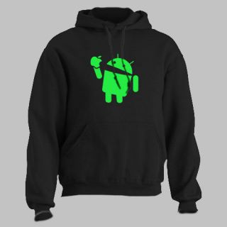 ANDROID eats APPLE ~ HOODIE ios funny smartphone ALL SIZES AND
