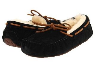 UGG Australia DAKOTA BLACK Women Sheepskin Moccasin Slipper Shoe 6 7 8