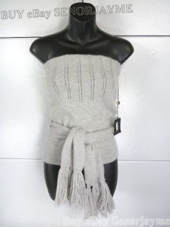 SEAN COMBS Knitted Angora Wool Tube Top Large Grey New With Tag