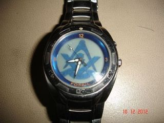 FOSSIL KALEIDO MULTICOLOR MASONIC DIAL WATCH STAINLES STEEL