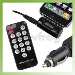 Car Charger Adapter+FM Transmitter+Re mote For iPod Touch iPhone 4S 4G