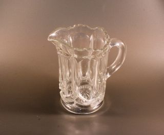 Antique US Glass Co EAPG Clear Glass Cream Pitcher GALLOWAY Pattern
