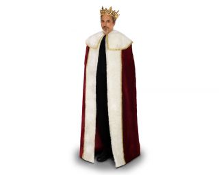 Mens Kings Cloak Cape Renaissance Medieval Costume for Halloween