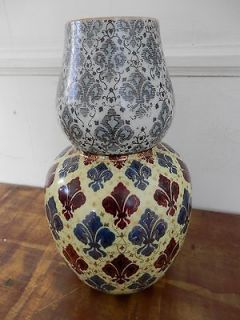 Antique French Opaline Glass Fleur de Lis Motif Opal Vase Baccarat era