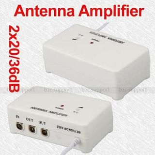 FM TV Amplified Aerial Antenna DVB T Signal Amplifier Booster Splitter