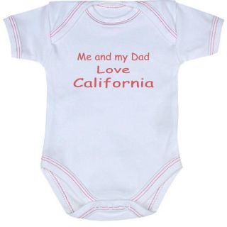 my Dad Love California Bodysuit Onesie Baby Dolls Clothes 0 12months