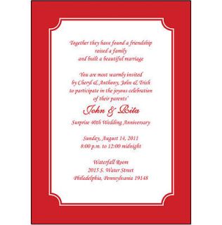 25 Personalized 40th Wedding Anniversary Party Invitations   AP 003