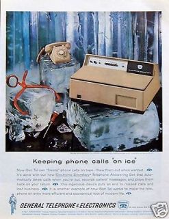 Ad General Telephone Electronic Secretary Early Answering Machine