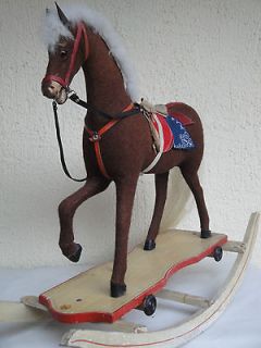Newly listed ANTIQUE GERMAN ROCKING HORSE 1920s VERY STABLE FOLK ART