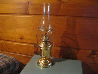 VINTAGE P&A RISDOM MFG. WALL MOUNT OR TABLE POLISHED BRASS OIL LAMP