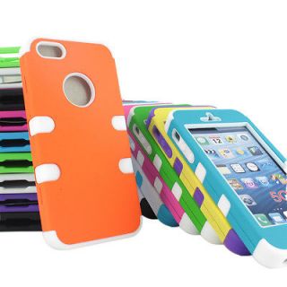 For Apple iPhone 5 Hybrid Hard&Silicone Impact Phone Cover Case+Screen