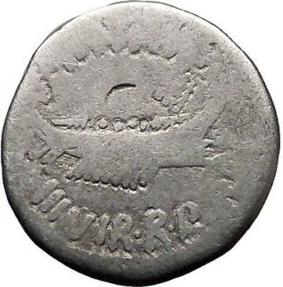 MARK ANTONY lover of CLEOPATRA Actium LEGION Silver Roman Coin