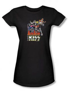 Archie Comics Meets Kiss Rock Band Juniors Babydoll T Shirt Tee
