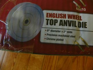 English Wheel Top Anvil Die 8 Diameter 2 Wide Chrome Plated BRAND