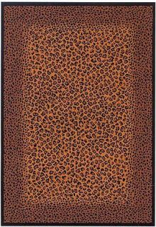 Leopard Skin Area Rug 6x8 Print Border African Carpet   Actual 5 3 x