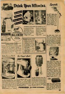 1962 63 AD KitchenAid Kitchen Aid Electric Food Mixer Coffee Mill
