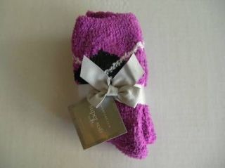 CHARTER CLUB Super Soft Chenille Slipper Socks Purple Argyle Size 9