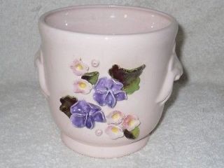 Vtg Art Pottery Pink Pastel Floral Capodimonte Planter