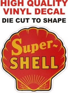 Vintage Style Super Shell Gasoline Gas Oil Pump Decal The Best or 100
