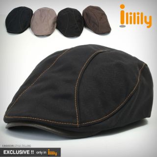 ililily New Mens Leather bill Flat Cap Cabbie Gatsby Ivy Irish Hat