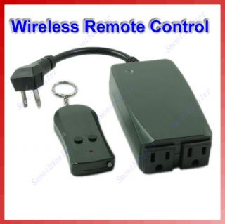Outdoor Wireless Remote Operated Control AC Power 2 Outlet Plug Switch
