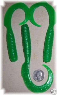 Saltwater Power Grubs 8 Green Glitter