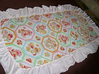 VINTAGE 80s STRAWBERRY SHORTCAKE TWIN CANOPY BED COVER