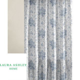 Laura Ashley SOPHIA BLUE FLORAL SHOWER CURTAIN FABRIC 100% COTTON