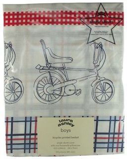 Laura Ashley Kids Single Duvet (bicycles) +1 pillow case 100% genuine