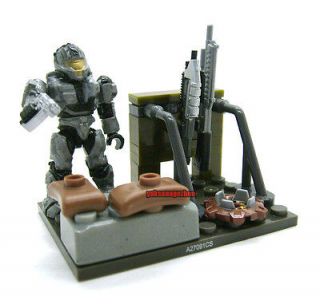 Mega Bloks Halo Reach Figure Unsc Silver CQB Spartan Marine Weapons