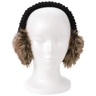 Brown Arielle Faux Rabbit Fur Earmuffs W/Knit headband So Warm