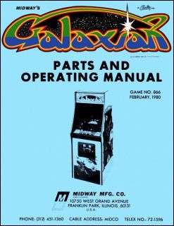 Galaxian Operations/Ser vice/Repair/Pa rts Manual/Coin Arcade Video
