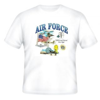 short sleeve T shirt AIR FORCE USA USAF patriotic support armed