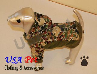 Pet Clothes Shirt Army Soldier Warm Hoodie Hat Puppy Dog Cat Apparel X