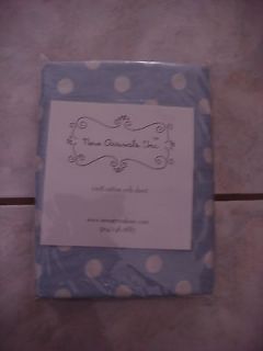 New Arrivals Inc. Fitted Crib Sheet Baby bedding Vintage Blue Dottie