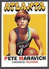 BASKETBALL #55 PISTOL PETE MARAVICH NM NBA HOF ATLANTA HAWKS CARD
